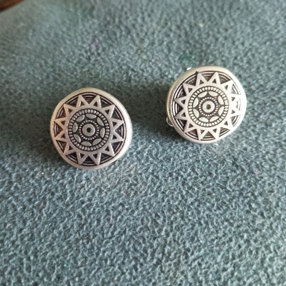 Hand Crafted CLIP ON EARRINGS silver boho earrings for non pierced ears
